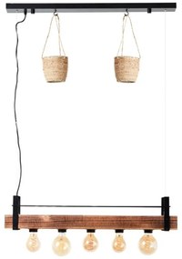 Brilliant - Kábeles függeszték BANKWOOD 5xE27/28W/230V nyárfa