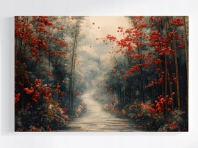 Poszter Tájkép Park Fa Bambusz Virágok Ősz 60x40