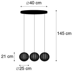 Modern lógólámpa fekete 3-lámpás - Zoë