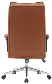 Irodai fotel Kahlo (barna öko-bőr camel + króm). 1119450