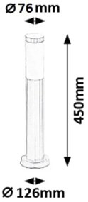 Rabalux 8263 - Kültéri lámpa INOX TORCH 1xE27/25W IP44