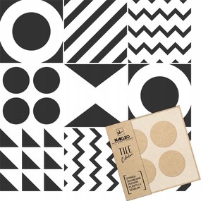 Festősablon Csempe Csempék Többször felhasználható 25x25cm Minta Geometria Tarouca