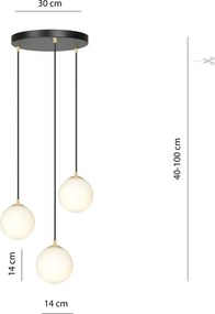 Emibig modern függeszték royal fehér fekete arany emi1243/3