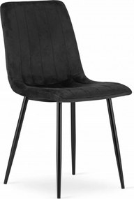 Akció Fekete bársony szék LAVA fekete lábakkal II. osztály