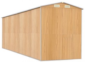világosbarna horganyzott acél kerti fészer 192x606x223 cm