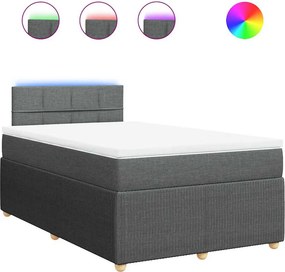 vidaXL sötétszürke szövet rugós ágy matraccal 120 x 200 cm