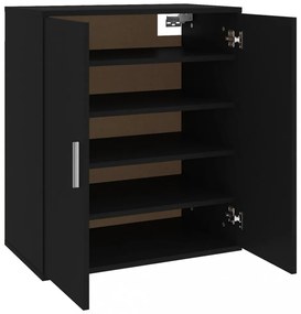 vidaX fekete szerelt fa cipősszekrény 60 x 35 x 70 cm