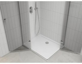 Mexen Roma Duo, zuhanykabin 90 (ajtó) x 80 (ajtó) cm, 6mm átlátszó üveg, króm profil + zuhanytálca, 854-090-080-01-02-4010