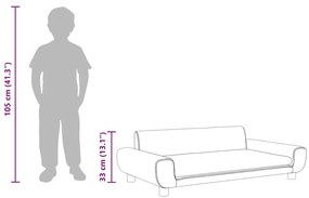 rózsaszín bársony gyerek kanapé 100 x 54 x 33 cm