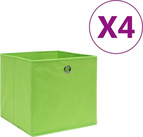 vidaXL 4 db zöld nem szőtt szövet tárolódoboz 28 x 28 x 28 cm