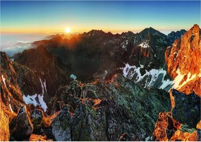 Fotótapéta Hegyi táj Hegyi panoráma napfelkeltekor 312x219 +ragasztó