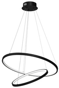 LED Csillár zsinóron HOOP LED/51W/230V átm. 60 cm 4000K fekete