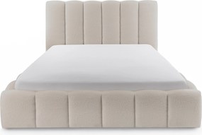 Aura kárpitozott ágy 160x200 ágyneműtartóval - bézs bouclé Quelle 03