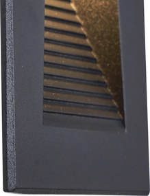 6 darabos modern süllyesztett fali lámpa szett fekete 7 cm LED-del IP65 - Trem