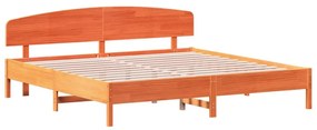 viaszbarna tömör fenyőfa ágy matrac nélkül 200 x 200 cm