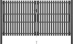 vidaXL antracit színű acél kerítéskapu 400 x 200 cm