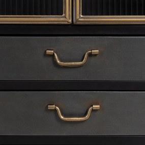 Fekete fém tálalószekrény 58x150 cm Brick – Ixia