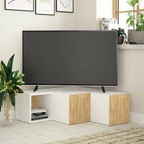 Compact White and Oak TV-asztal