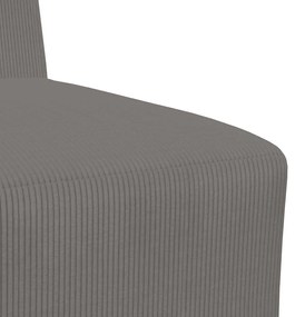 világosszürke kordbársony szövet kanapéfotel 55 cm