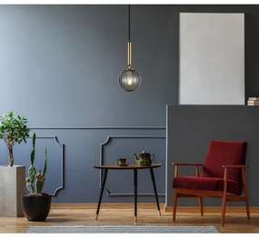 ITALUX PND-2324-1 BRO+SG - Csillár zsinóron RAVENA 1xE27/5W/230V fekete/réz