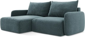Türkiz kinyitható-tárolóhelyes sarokkanapé (bal oldali) Kalena – Makamii