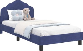 vidaXL Gyerekágy kerettel Rendőrségi kék 90 x 190 cm Bársony