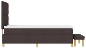 Boxspring Ágy Matrachoz és Padhoz Sötétbarna 100x200 cm Szövet