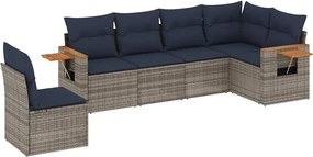 vidaXL 6 részes szürke polyrattan kerti ülőgarnitúra párnával
