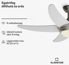 Bolero 2 az 1-ben Smart, mennyezeti ventilátor, Ø 132 cm, fény 55 W, távirányító, vezérlés applikáción keresztül, 2 menetirány