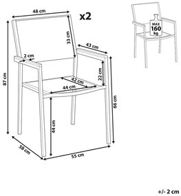 Szék szett 2db Grosso (fekete) (rattan). 1011517