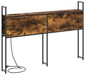 Tárolós Fejtámla Töltő Állomással Füstölt tölgy 135 cm Faanyag