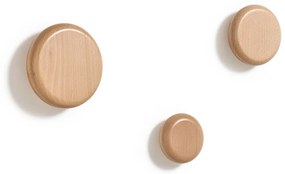 Natúr színű fali fa akasztó szett 3 db-os Nadue – Kave Home