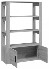 szürke sonoma színű szerelt fa tálalószekrény 80x30x119,5 cm