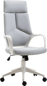 HOMCOM Forgószék Rámpafunkcióval, Executive Szövet Karosszék, 63x63x117-127 cm, Szürke | Aosom