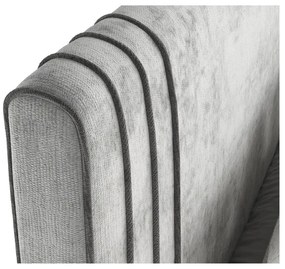 Szürke kárpitozott ágyneműtartós franciaágy 160x200 cm Musca – Maison de Rêve