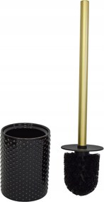 Fekete Wc-kefe Arany Nyéllel, Kerámia, Szilárd, Fürdőszobába