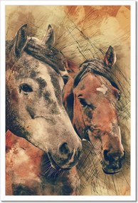 Poszterek keretben 40x60 Lófejek