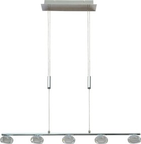 ITALUX ZWD-0001-05-CH STEVEN Modern Led Függesztett Lámpa Króm, Átlátszó LED IP20