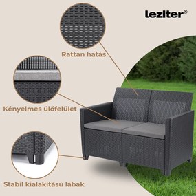 Claire 2 üléses műrattan kerti kanapé