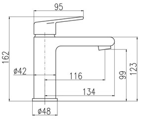 RAV Slezák CO128.0CMATZ - COLORADO mosdócsaptelep 16,2 cm fekete/arany