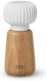 Hammershoi tölgyfa fűszerörlő, fehér porcelán részletekkel, magasság 13 cm - Kähler Design