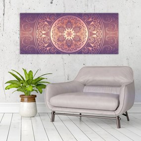 Kép - Mandala lila színátmeneten (120x50 cm)