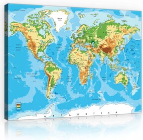 Vászonkép 80x60 Skandináv stílusú világtérkép az utazó szobájába