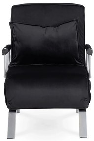 Ágyazható Fotel BART Fekete Bársony Kárpittal.