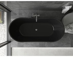 Mexen Montana, szabadon álló kád 170 x 80 cm, fekete, grafit túlfolyó, 52011708070-66