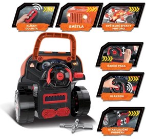 Gyermek autószerelő műhely 3xAAA + 1xCR2025 narancs/szürke