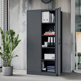 Fém irodai és műhelyszekrény antracit: JAN D600 900 x 1850 x 600 mm