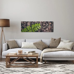 Zöld növények képe (órával) (90x30 cm)