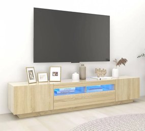 Sonoma-tölgy színű tv-szekrény led-lámpákkal 200 x 35 x 40 cm