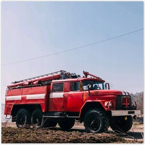 Poszterek 100x100 Piros tűzoltóautó